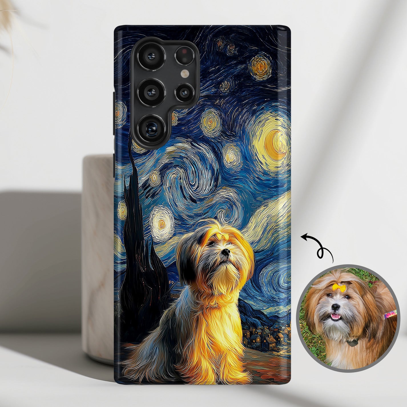 The Starry Night Stargazer – Custom Impressionist Pet Phone Case for Galaxy S series Phones