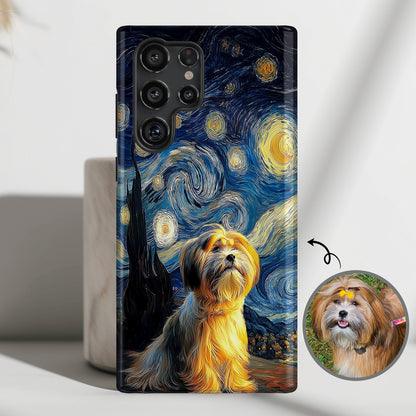The Starry Night Stargazer – Custom Impressionist Pet Phone Case for Galaxy S series Phones