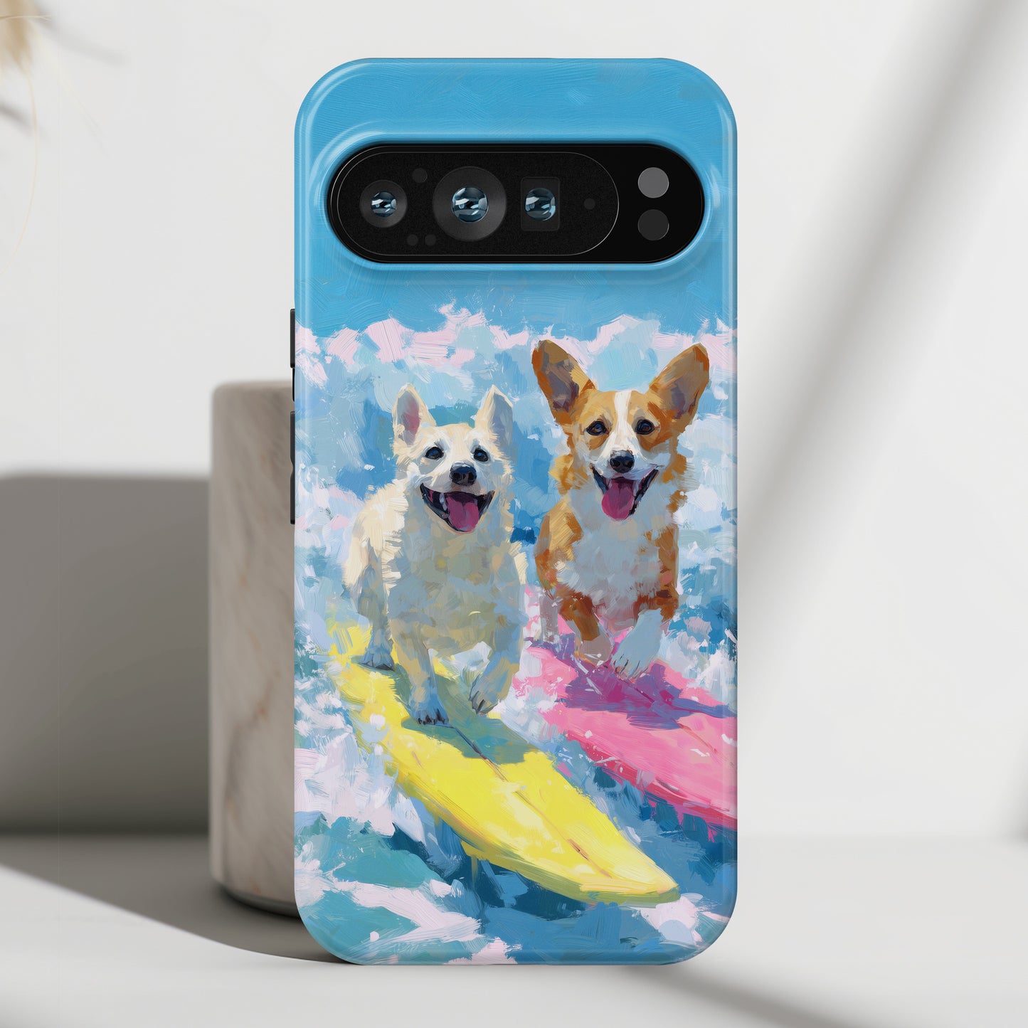 The Summer Surf Dogs – Impasto Action Design Phone Case for Google Pixel