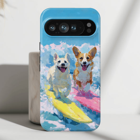 The Summer Surf Dogs – Impasto Action Design Phone Case for Google Pixel