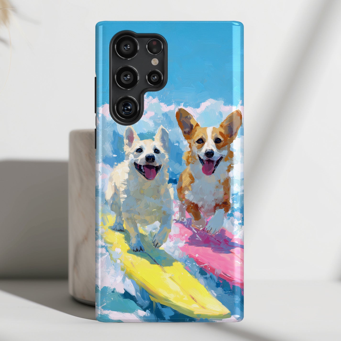 The Summer Surf Dogs – Impasto Action Design Phone Case for Galaxy S series Phones