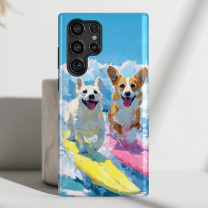 The Summer Surf Dogs – Impasto Action Design Phone Case for Galaxy S series Phones