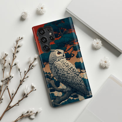 The Sunset Pine – Ukiyo-e Owl Design Phone Case for Galaxy S series Phones