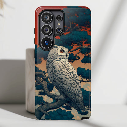 The Sunset Pine – Ukiyo-e Owl Design Phone Case for Galaxy S series Phones