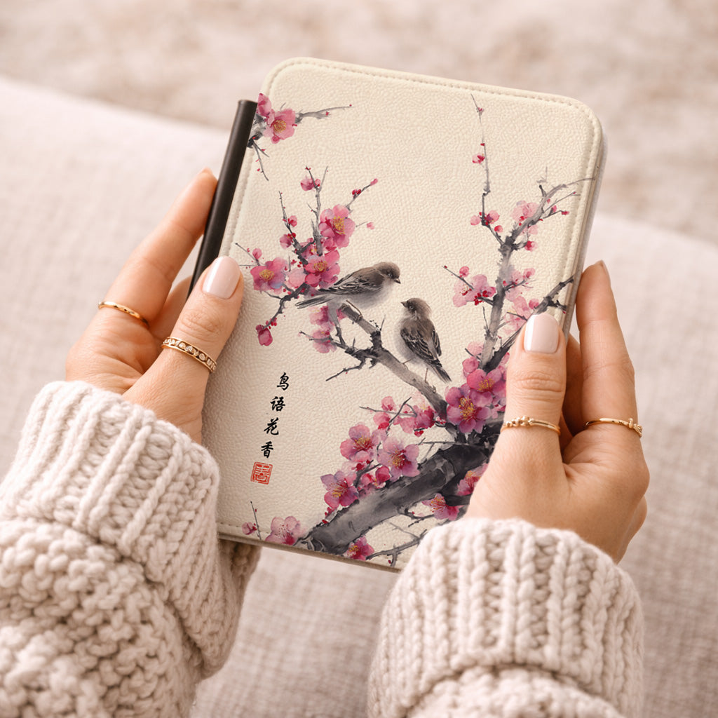 The Sweeping Blossom – Ink Wash Botanical Design Kindle Case