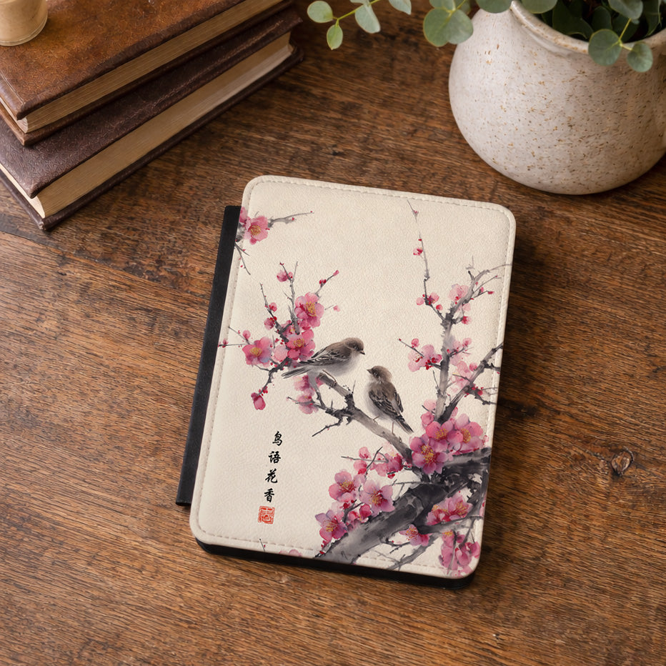 The Sweeping Blossom – Ink Wash Botanical Design Kindle Case
