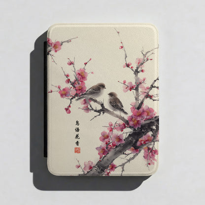 The Sweeping Blossom – Ink Wash Botanical Design Kindle Case