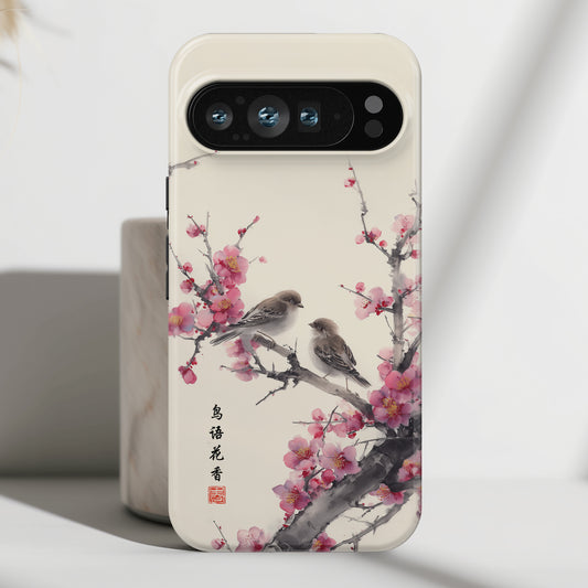 The Sweeping Blossom – Ink Wash Botanical Design Phone Case for Google Pixel