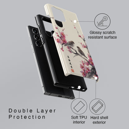 The Sweeping Blossom – Ink Wash Botanical Design Phone Case for Galaxy S series Phones