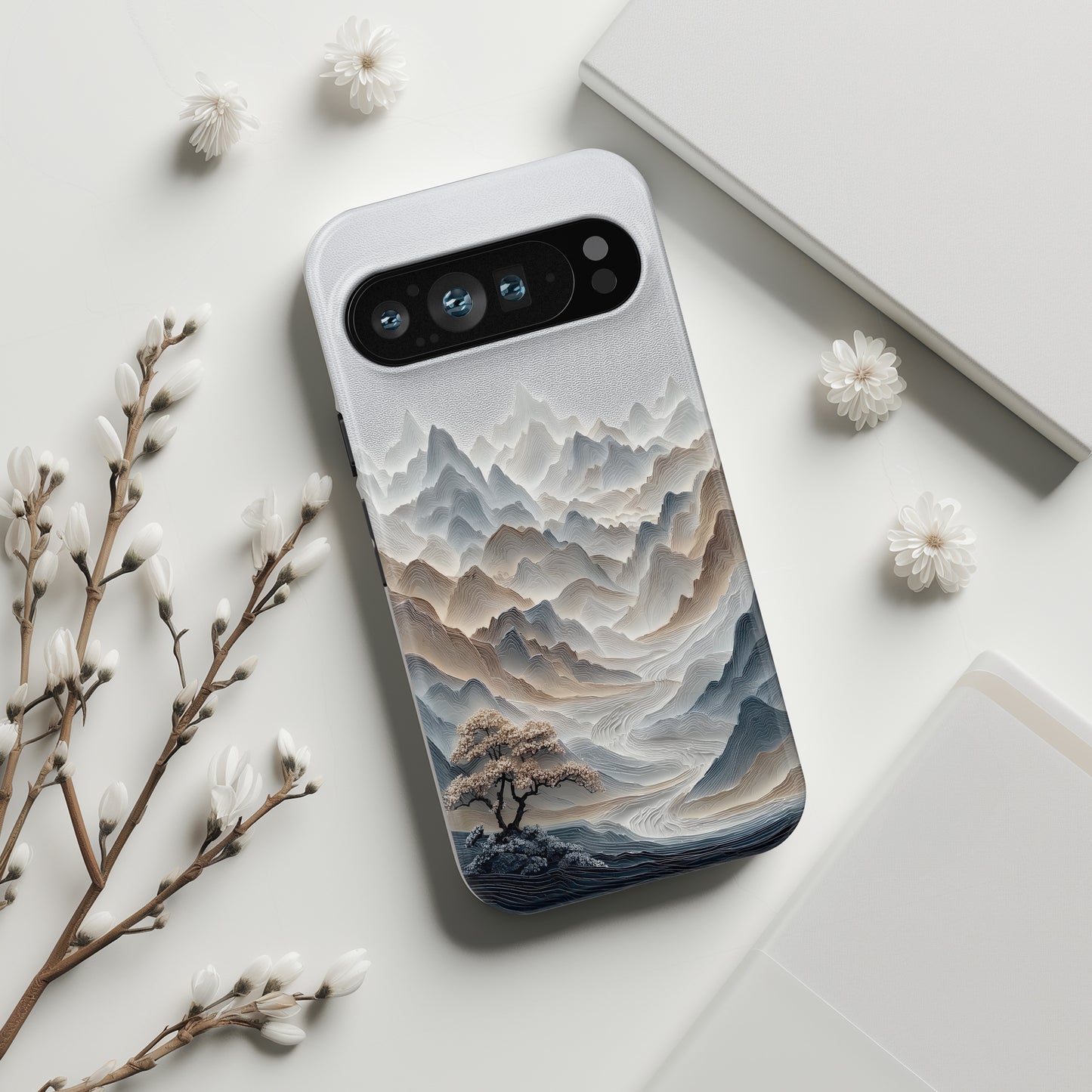 The Sweeping Valley – Sculptural Mountain Design Phone Case for Google Pixel