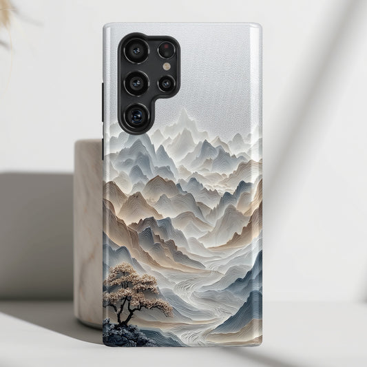 The Sweeping Valley – Sculptural Mountain Design Phone Case for Galaxy S series Phones