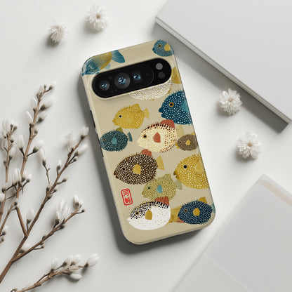 The Vintage Fugu – Retro Pufferfish Design Phone Case for Google Pixel