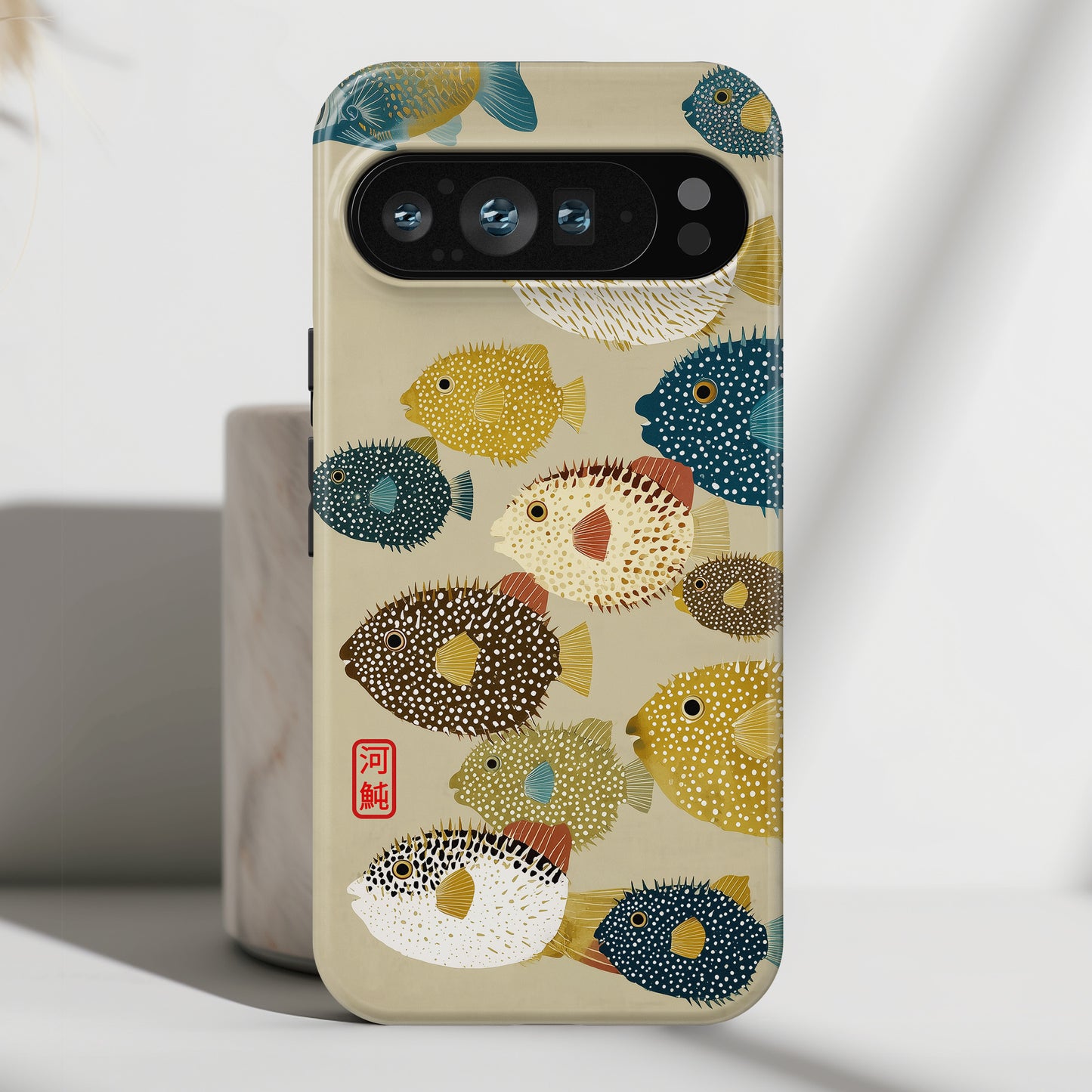 The Vintage Fugu – Retro Pufferfish Design Phone Case for Google Pixel