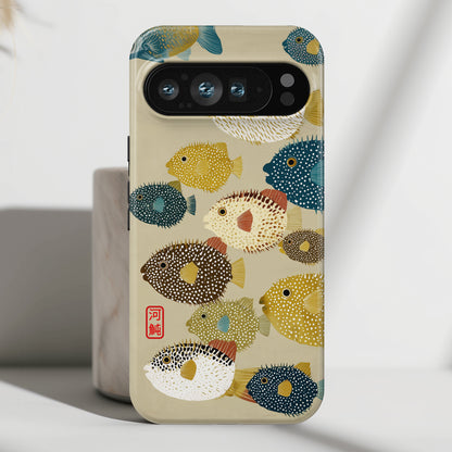The Vintage Fugu – Retro Pufferfish Design Phone Case for Google Pixel