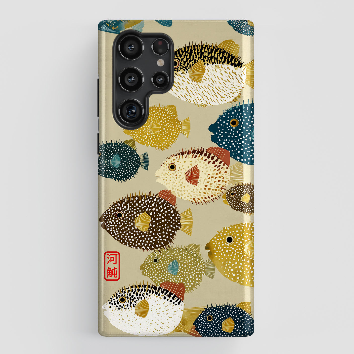 The Vintage Fugu – Retro Pufferfish Design Phone Case for Galaxy S series Phones
