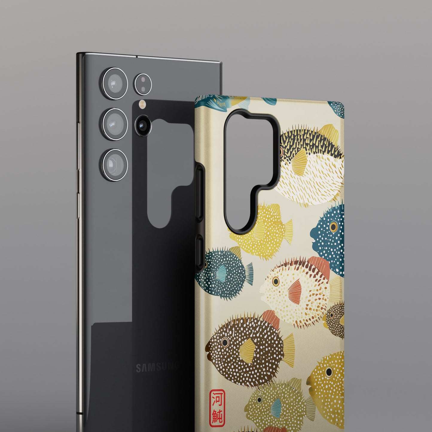 The Vintage Fugu – Retro Pufferfish Design Phone Case for Galaxy S series Phones