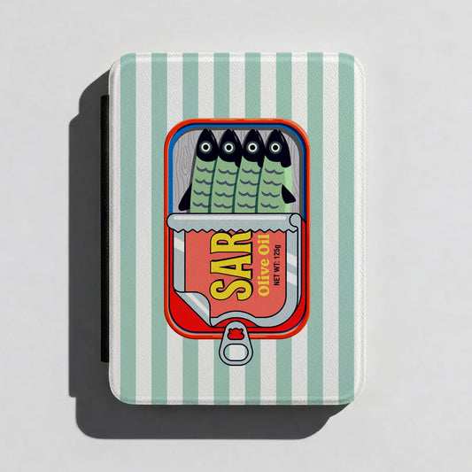The Vintage Sardine Tin – Pop-Art Striped Kindle Case (Mint)