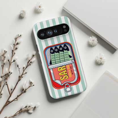 The Vintage Sardine Tin – Pop-Art Striped Design Phone Case for Google Pixel (Mint)