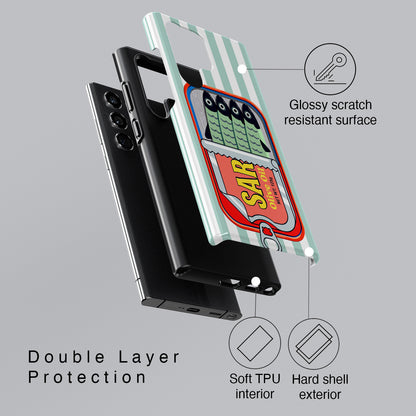 The Vintage Sardine Tin – Pop-Art Striped Design Phone Case for Galaxy S series Phones (Mint)