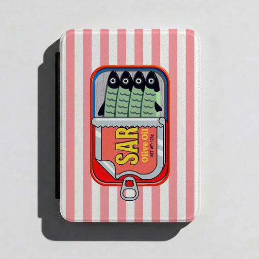 The Vintage Sardine Tin – Pop-Art Striped Kindle Case (Pink)