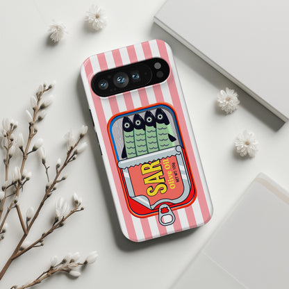 The Vintage Sardine Tin – Pop-Art Striped Design Phone Case for Google Pixel (Pink)