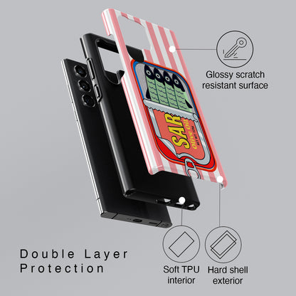 The Vintage Sardine Tin – Pop-Art Striped Design Phone Case for Galaxy S series Phones (Pink)