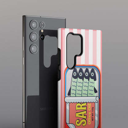 The Vintage Sardine Tin – Pop-Art Striped Design Phone Case for Galaxy S series Phones (Pink)