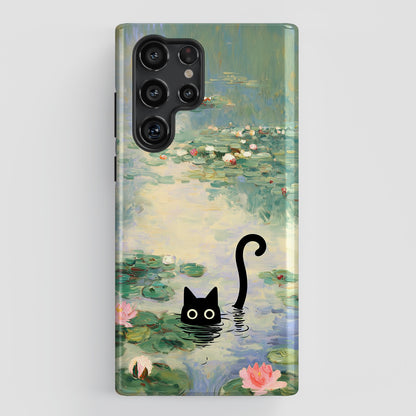 The Water Lily Lurker – Fine Art Parody Design Phone Case for Galaxy S series Phones
