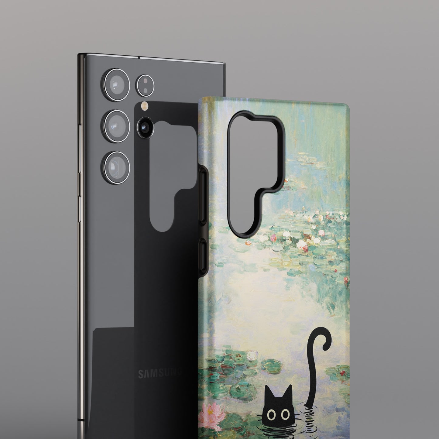 The Water Lily Lurker – Fine Art Parody Design Phone Case for Galaxy S series Phones