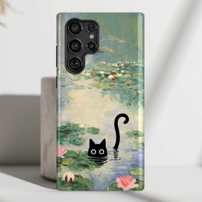 The Water Lily Lurker – Fine Art Parody Design Phone Case for Galaxy S series Phones