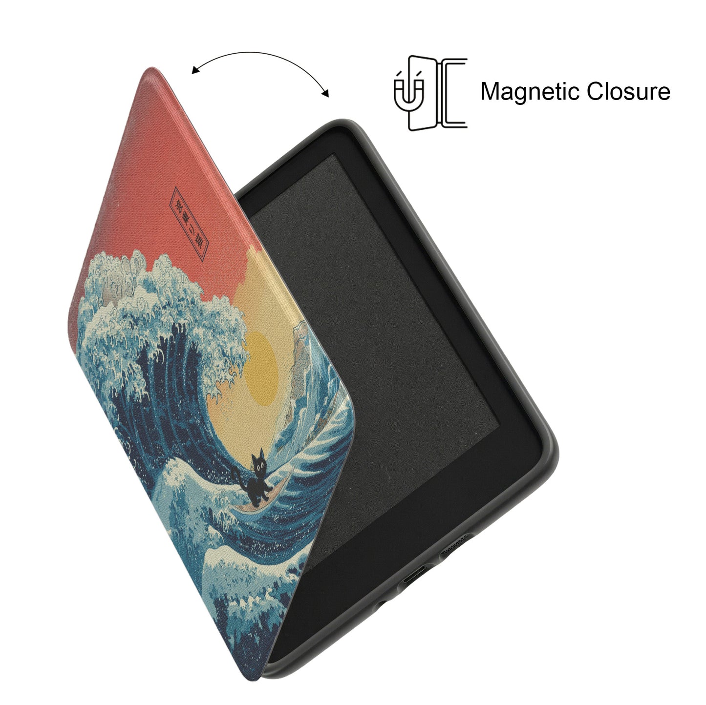 The Wave-Riding Neko – Sunset Surfer Kindle Case
