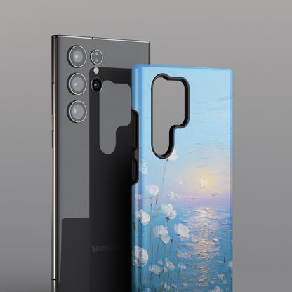 The White Sea Poppies – Coastal Impressionism Design Phone Case for Galaxy S series Phones