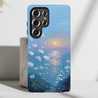 The White Sea Poppies – Coastal Impressionism Design Phone Case for Galaxy S series Phones