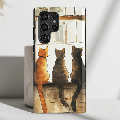 Three Cats Design Samsung Phone Case