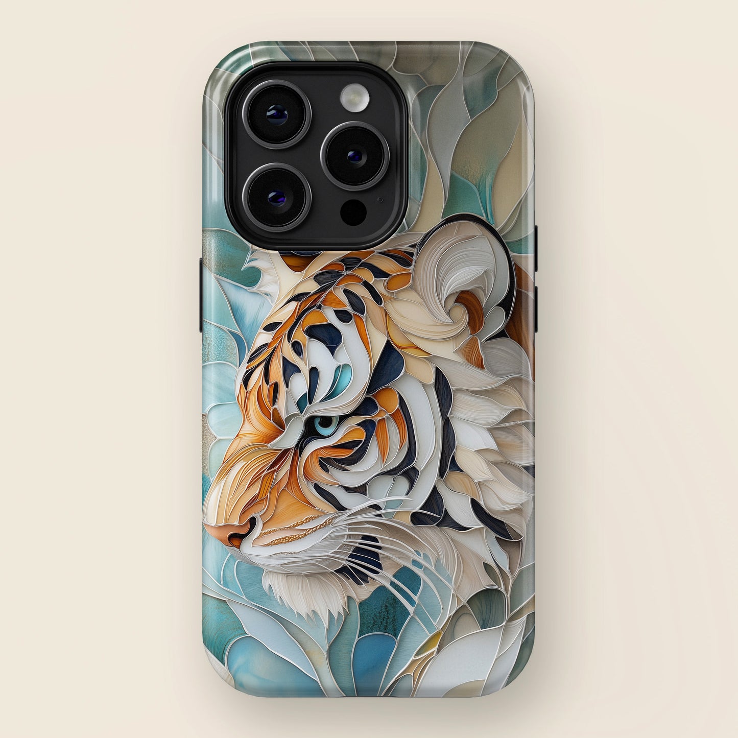 Tiger Stained Glass Design iPhone Case