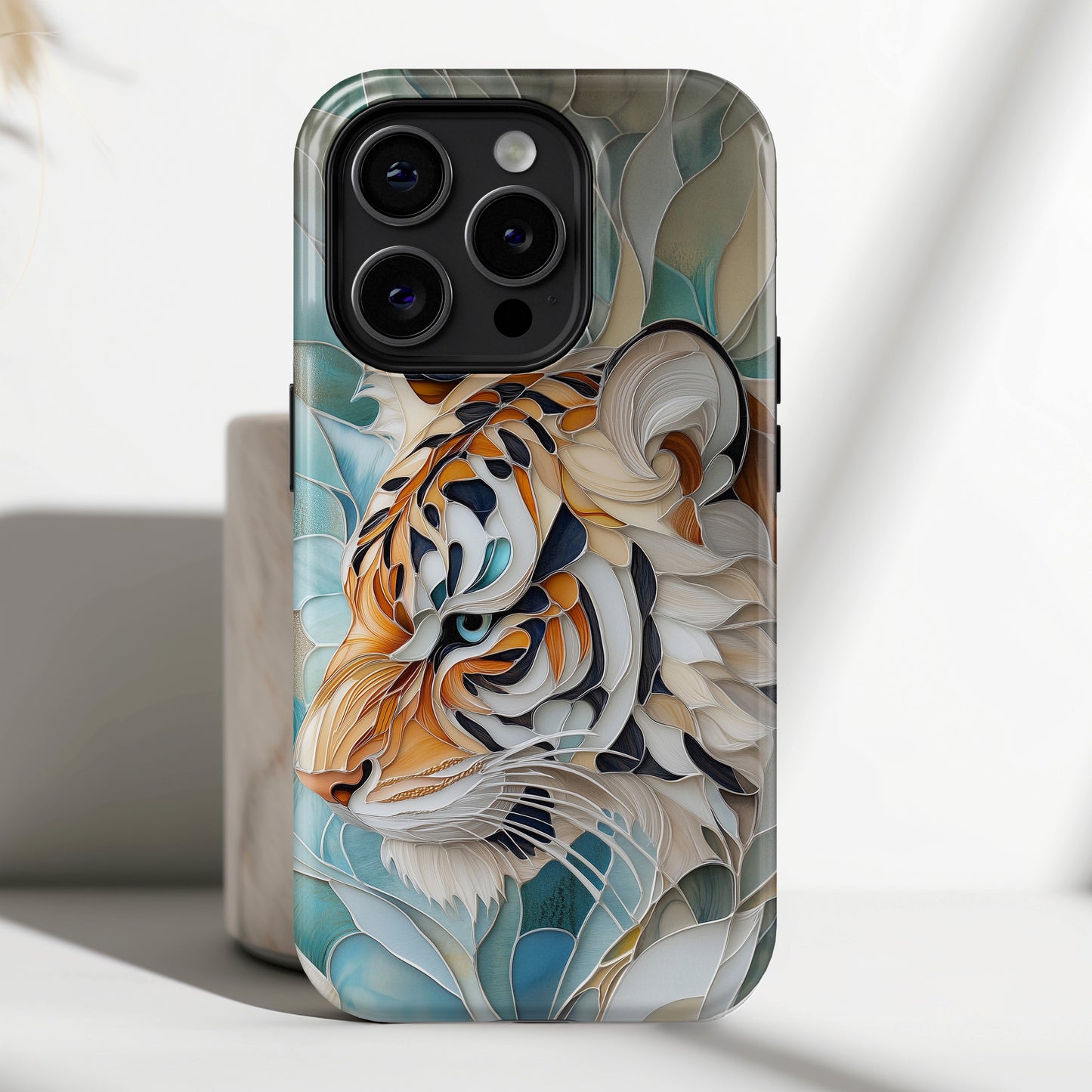 Tiger Stained Glass Design iPhone Case