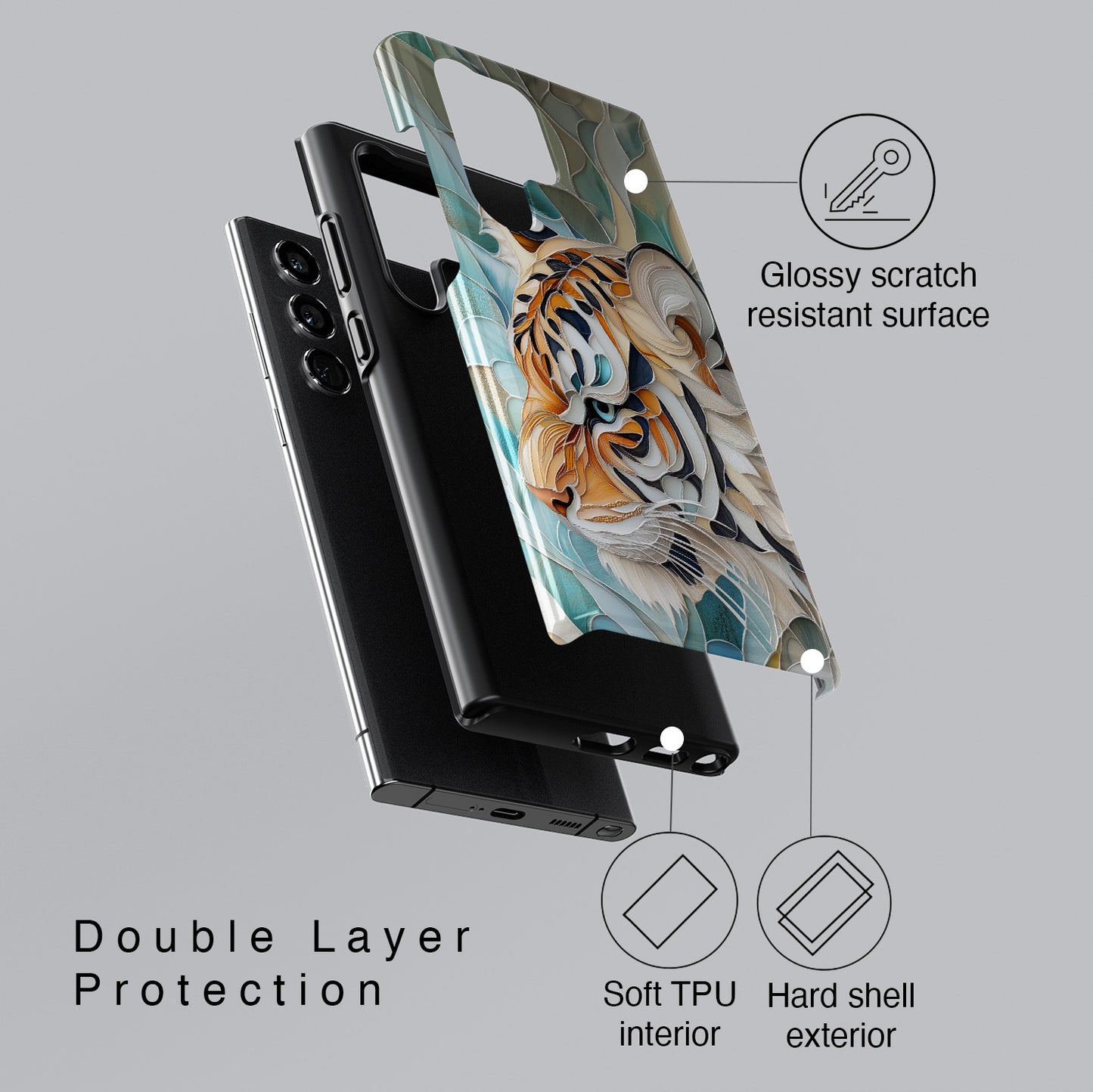 Tiger Stained Glass Design Samsung Phone Case