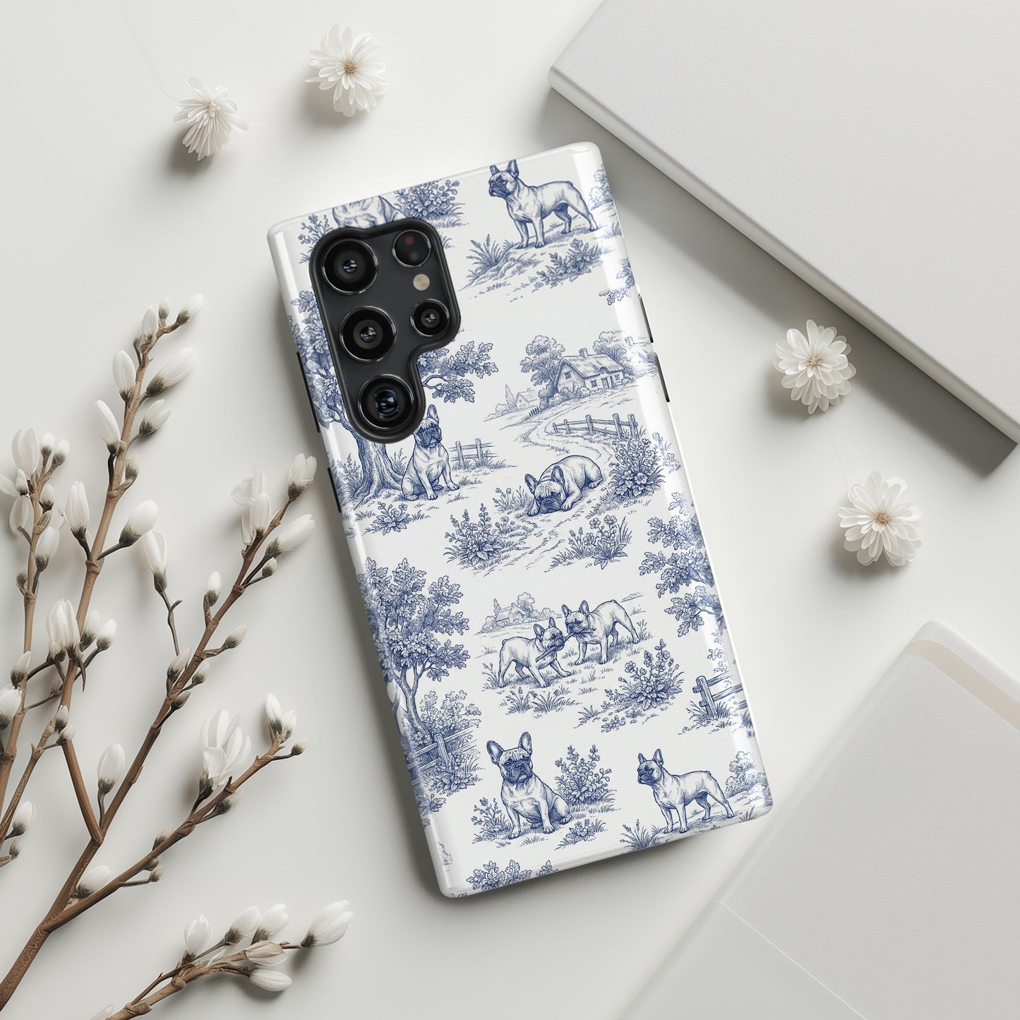 Toile de Frenchie Design Phone Case for Galaxy S series Phones