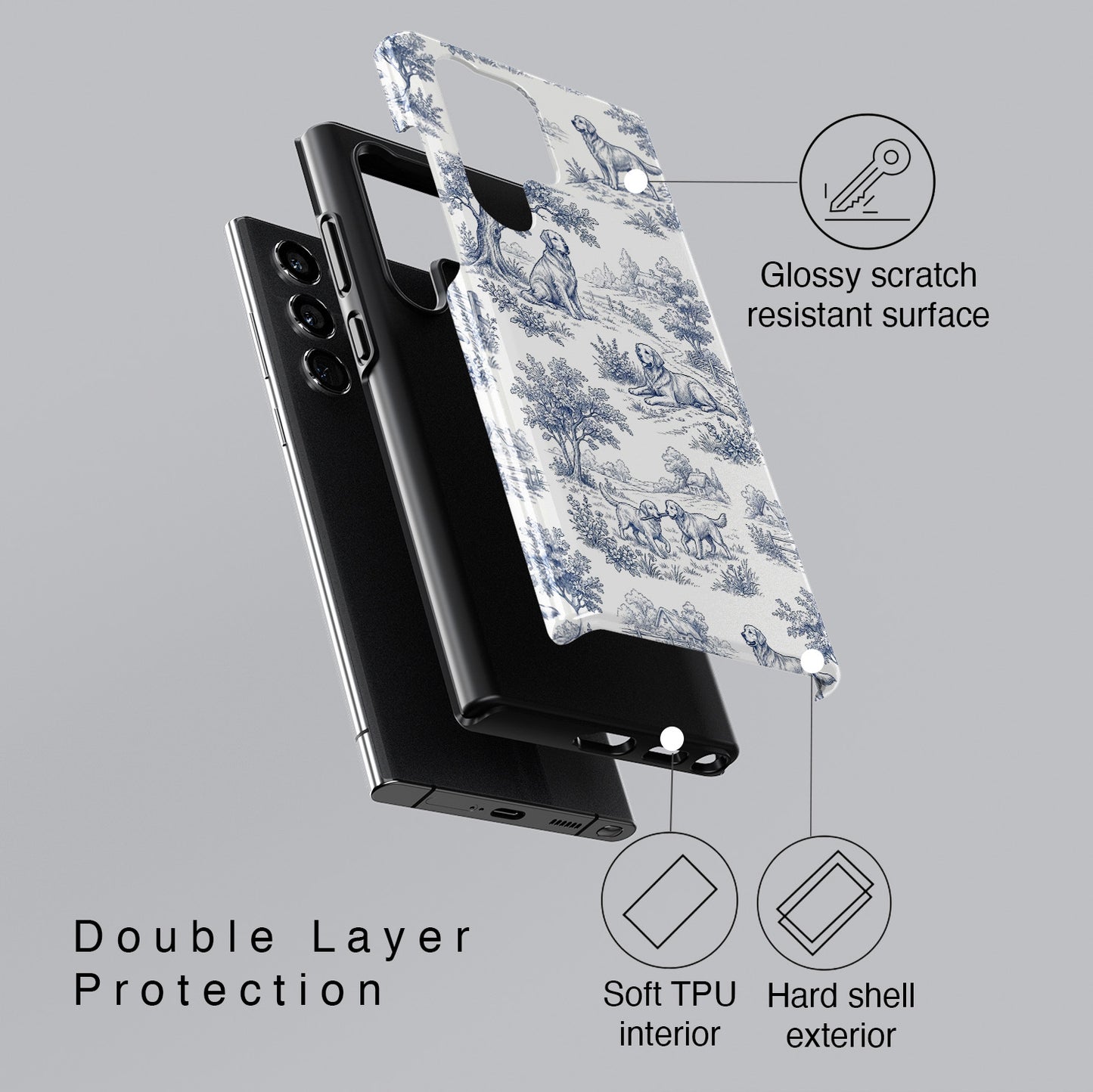Toile de Golden Design Phone Case for Galaxy S series Phones