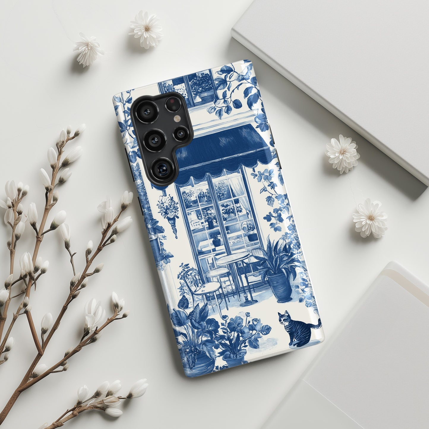 Toile de Jouy Cozy Garden Design Phone Case for Galaxy S series Phones