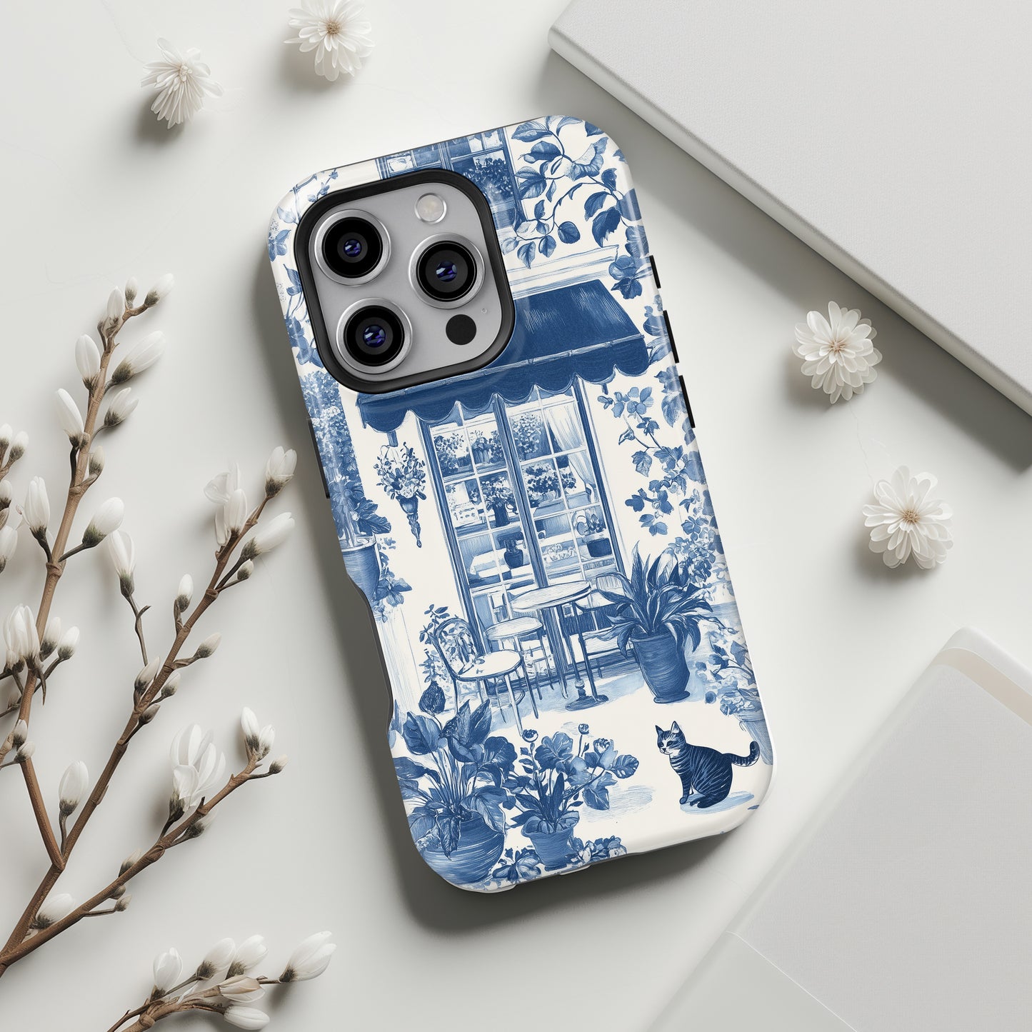 Toile de Jouy Cozy Garden Design iPhone Case