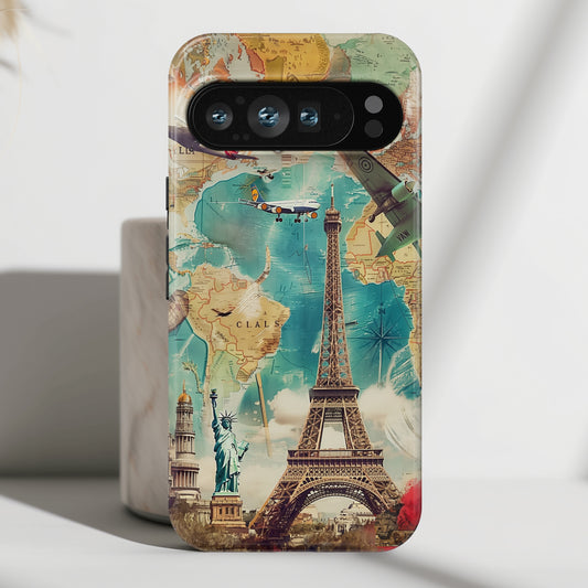 Travel Collage Design Phone Case for Google Pixel