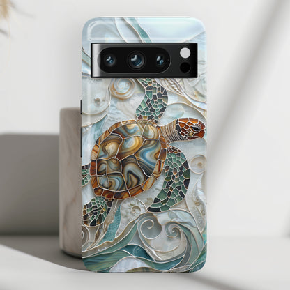 Sea Turtle Stained Glass Design 1 Google Pixel Phone Case