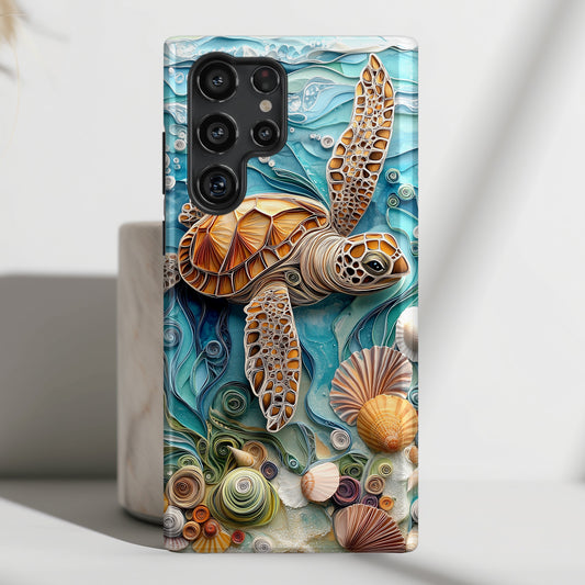 Turtle in The Sea Design Phone Case for Galaxy S series Phones