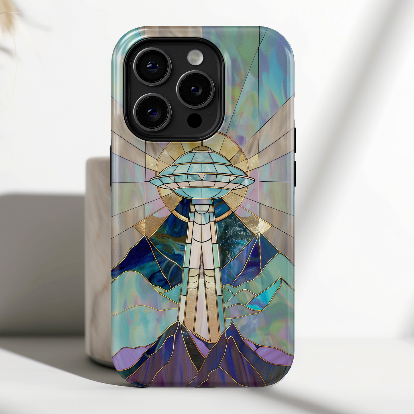 UFO Stained Glass Design iPhone Case