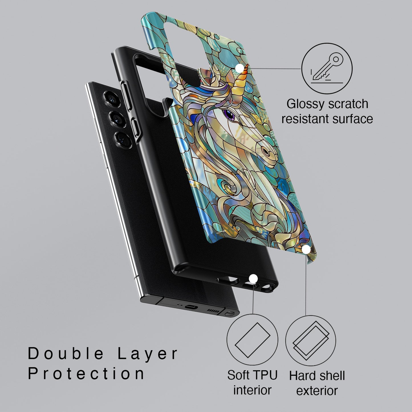 Unicorn Stained Glass Design 1 Case for Galaxy S series Phones