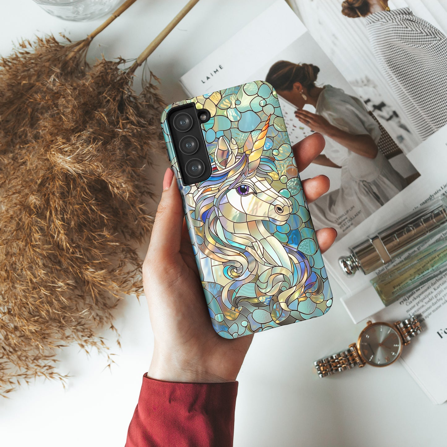 Unicorn Stained Glass Design 1 Case for Galaxy S series Phones