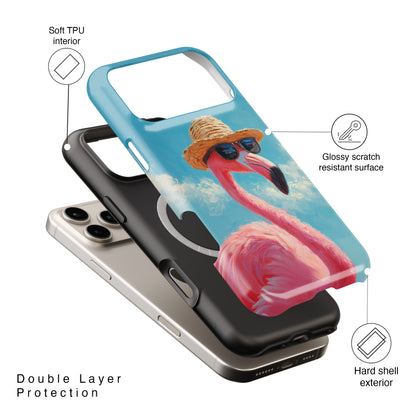 Vacation Mode – Painted Flamingo Design iPhone Case