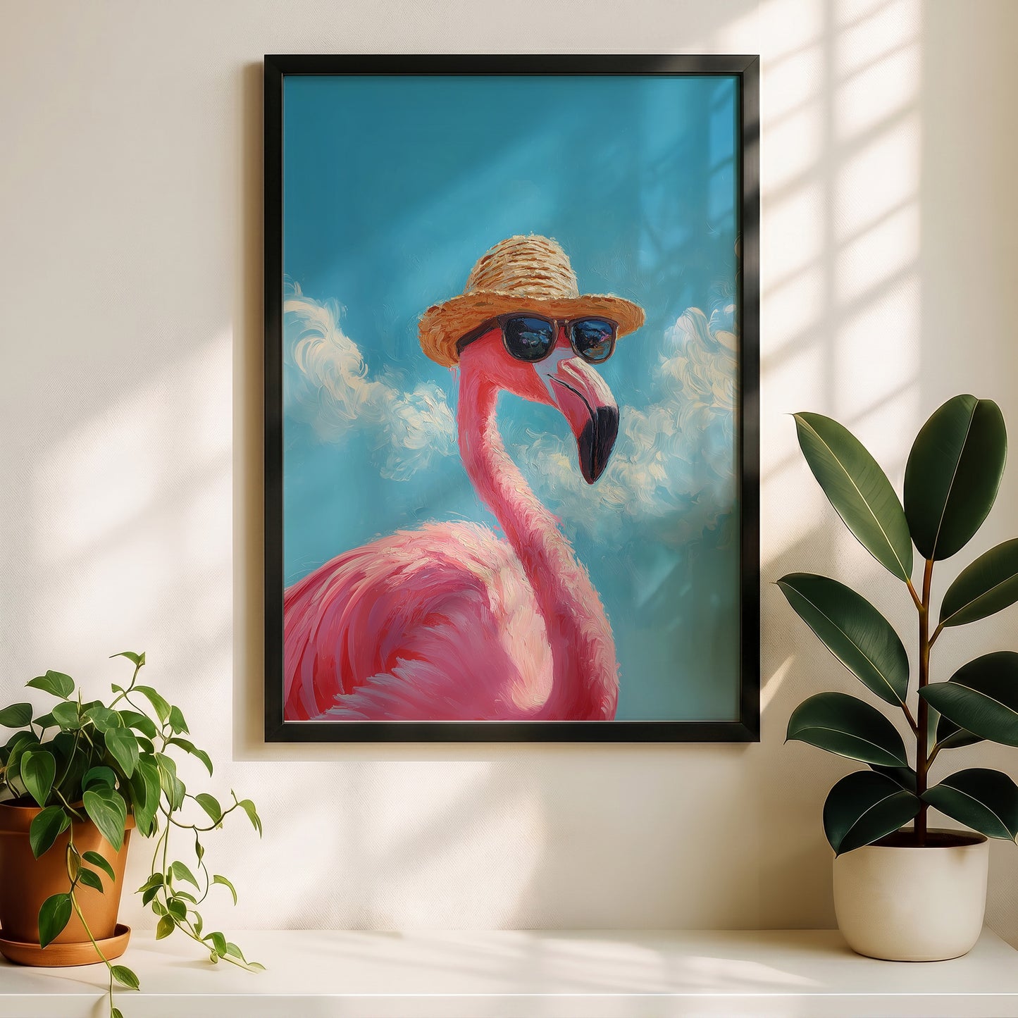 Vacation Mode – Painted Flamingo Design Wall Art
