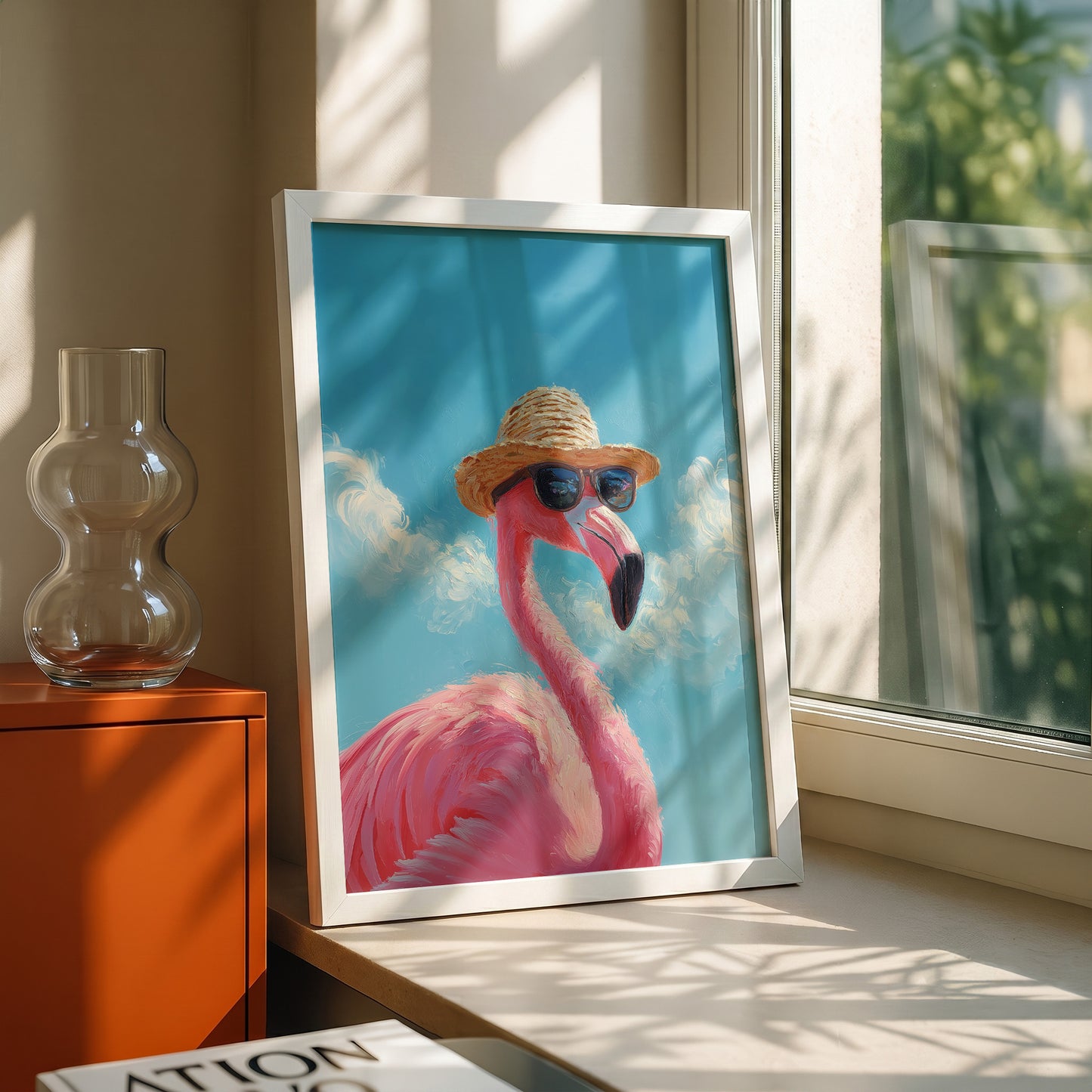 Vacation Mode – Painted Flamingo Design Wall Art